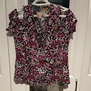 MICHAEL Michael Kors Floral Blouse - Pink, White, Black